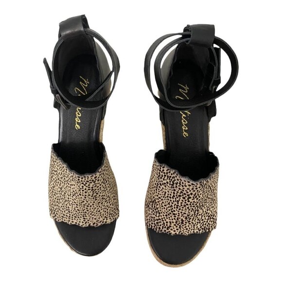 Matisse Verona Cheetah Espadrille Wedges Heel Sandals, Size 10 - Picture 6 of 10